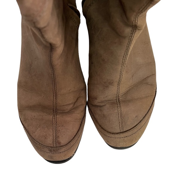 Teva 4325 Jade Cove Distressed Brown Leather Tall Boots Women’s 7.5 Zipper - Picture 6 of 10